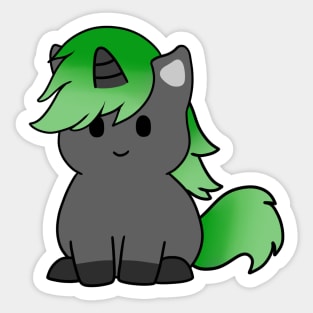 Green Black Unicorn Sticker